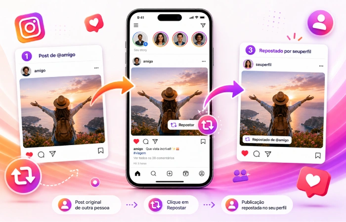 como repostar uma publicação de outra pessoa no Instagram